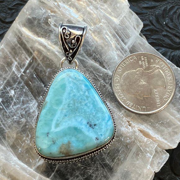 Natural Larimar Stone Jewelry Crystal Pendant - Picture 7 of 7